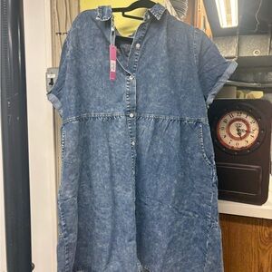 Denim Button-Up Dress
